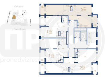 Миниатюра 2-комнатная квартира, 60.05кв.м