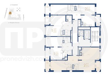 Миниатюра 2-комнатная квартира, 67.78кв.м