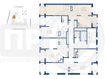 Миниатюра 2-комнатная квартира, 60.05кв.м