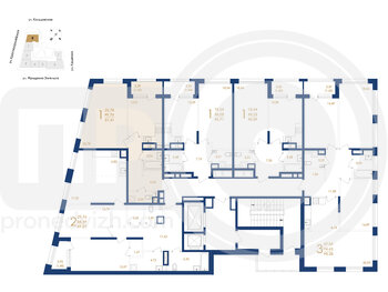 Миниатюра 1-комнатная квартира, 51.41кв.м
