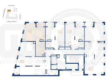 Миниатюра 1-комнатная квартира, 51.41кв.м
