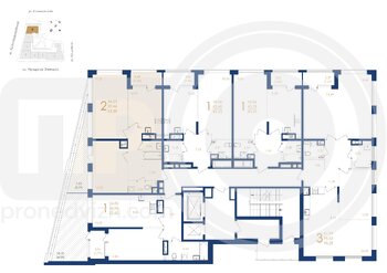 Миниатюра 2-комнатная квартира, 63.38кв.м
