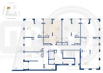 Миниатюра 1-комнатная квартира, 45.23кв.м