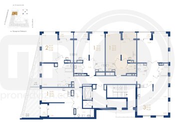 Миниатюра 1-комнатная квартира, 45.41кв.м
