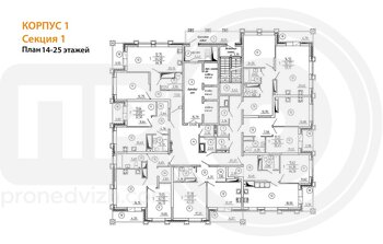 Миниатюра 1-комнатная квартира, 32.5кв.м