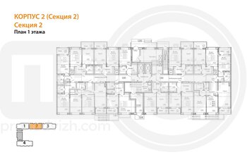 Миниатюра 1-комнатная квартира, 40.05кв.м