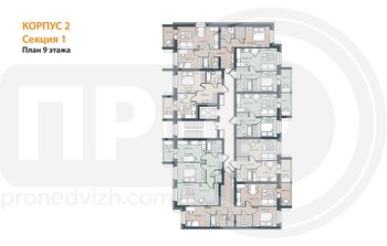 Миниатюра 2-комнатная квартира, 71.2кв.м