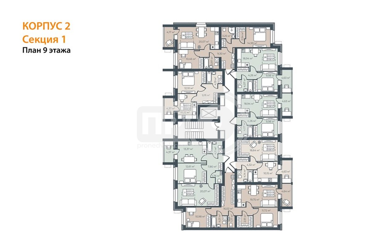 2-комнатная квартира, 71.2кв.м