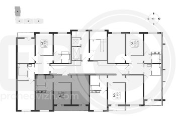 Миниатюра 2-комнатная квартира, 61.6кв.м