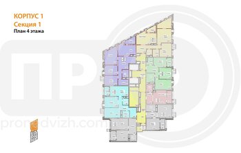 Миниатюра 2-комнатная квартира, 54.93кв.м