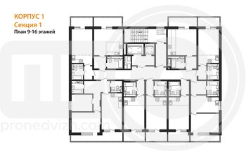 Миниатюра 1-комнатная квартира, 27.18кв.м