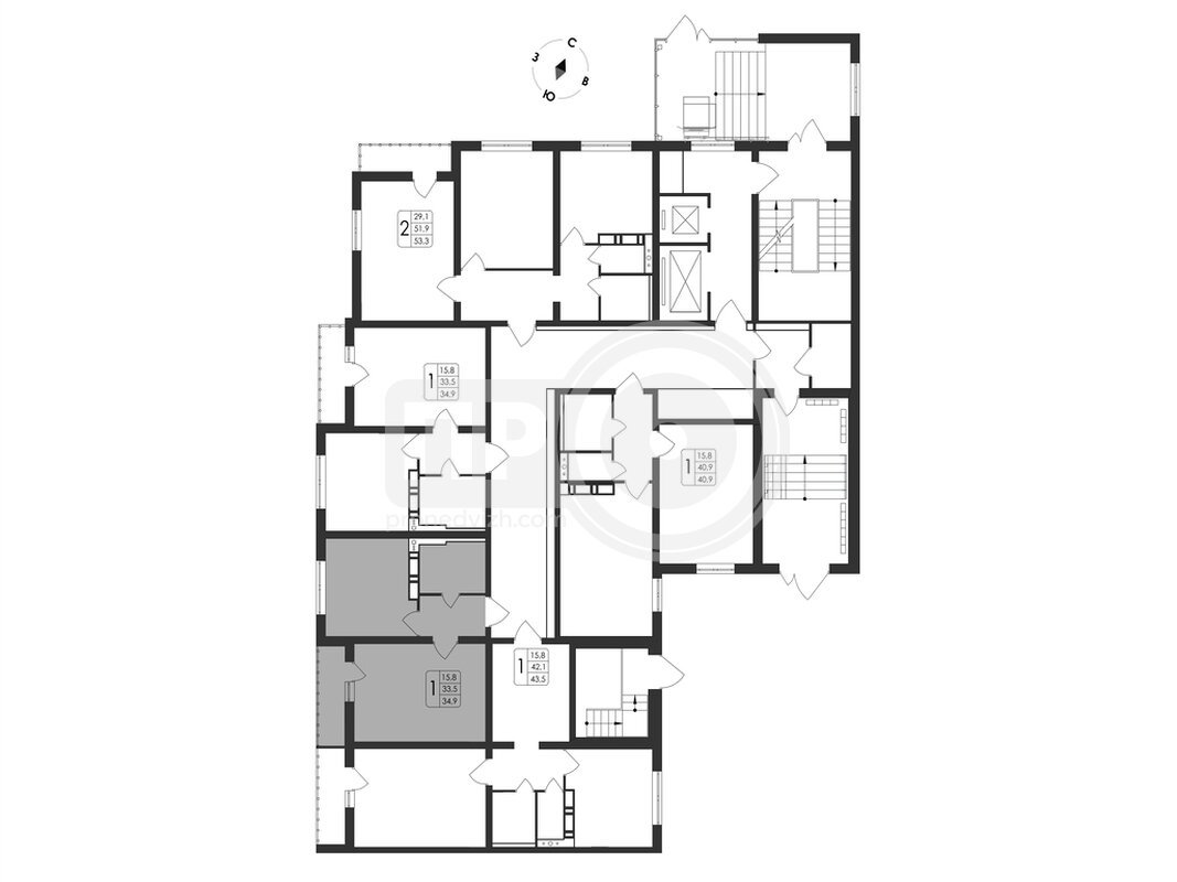 1-комнатная квартира, 34.9кв.м