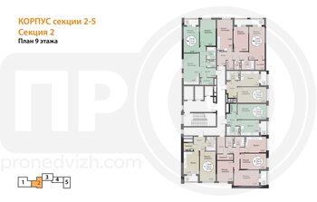 Миниатюра 1-комнатная квартира, 47.83кв.м