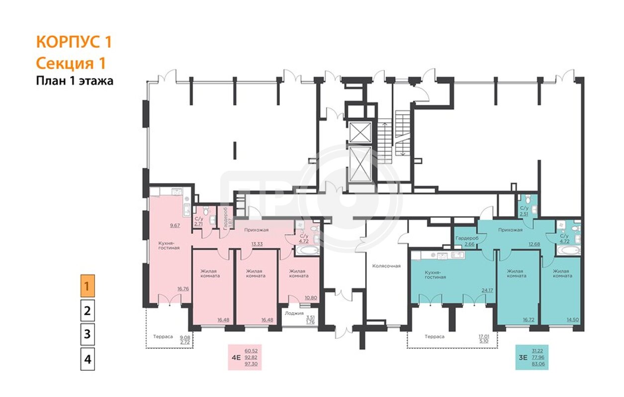 2-комнатная квартира, 83.06кв.м