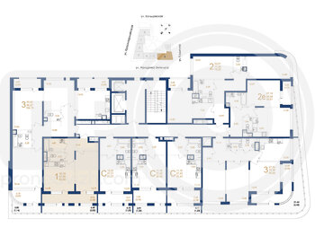 Миниатюра 1-комнатная квартира, 53.93кв.м