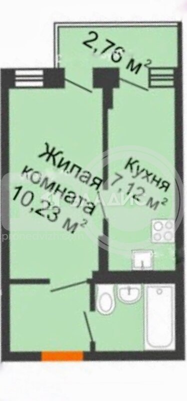 1к, 8/16 М, Россия, Воронеж, Херсонская улица, 21А, 25 кв.м