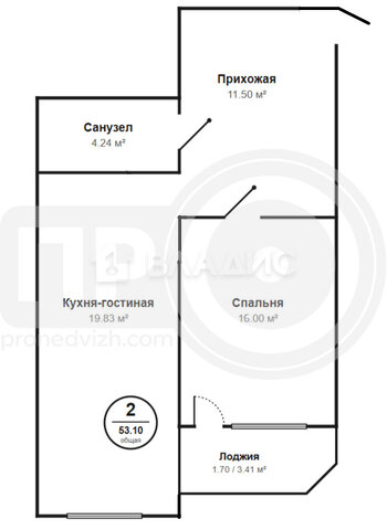 Миниатюра 1к, 24/25 К, Россия, Воронеж, улица Суворова, 122В, 53 кв.м