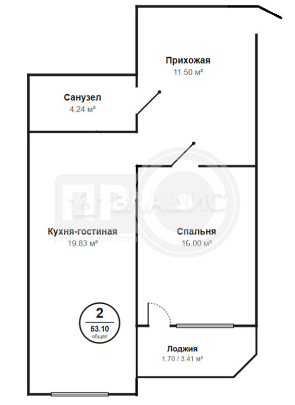 1к, 24/25 К, Россия, Воронеж, улица Суворова, 122В, 53 кв.м
