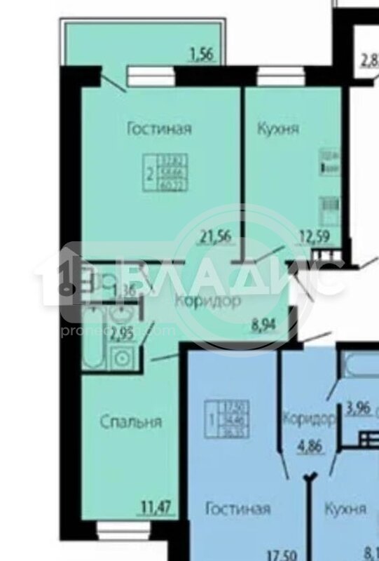 2к, 16/16 М, Россия, Воронеж, квартал Троицкий, жилой массив Олимпийский, 5, 58.1 кв.м