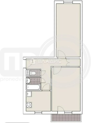 Миниатюра 2к, 3/5 К, Россия, Воронеж, улица Ломоносова, 116/9, 46.9 кв.м