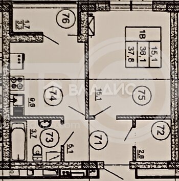 Миниатюра 1к, 11/20 М, Россия, Воронеж, улица Загоровского, 13к1, 37.8 кв.м