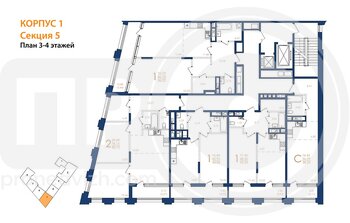 Миниатюра 2-комнатная квартира, 80.72кв.м