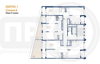Миниатюра 2-комнатная квартира, 64.3кв.м