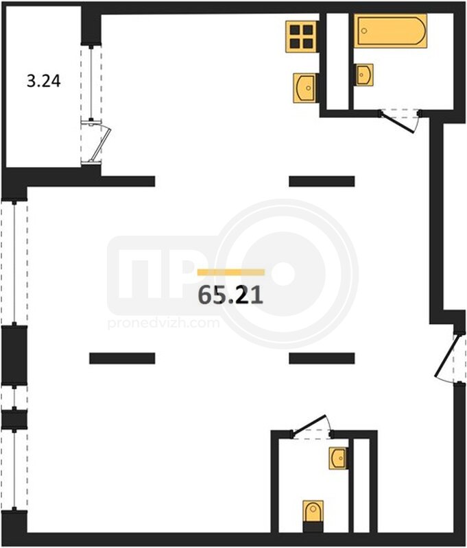2-комнатная квартира, 65.21кв.м