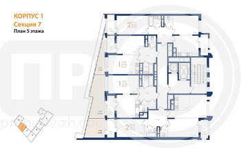 Миниатюра 2-комнатная квартира, 60.1кв.м