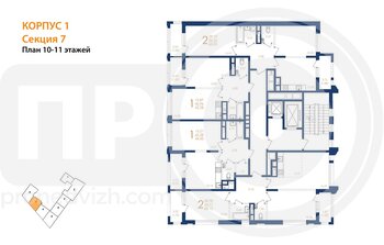 Миниатюра 2-комнатная квартира, 67.78кв.м