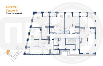 Миниатюра 1-комнатная квартира, 45.41кв.м