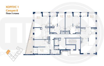 Миниатюра 1-комнатная квартира, 45.41кв.м