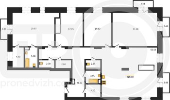 Миниатюра 4-комнатная квартира, 209.73кв.м