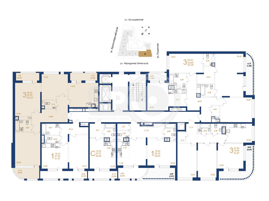 3-комнатная квартира, 103.23кв.м