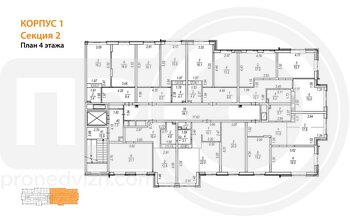 Миниатюра 2-комнатная квартира, 65.9кв.м