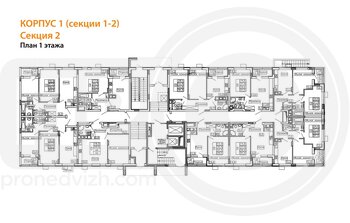 Миниатюра 1-комнатная квартира, 39.5кв.м