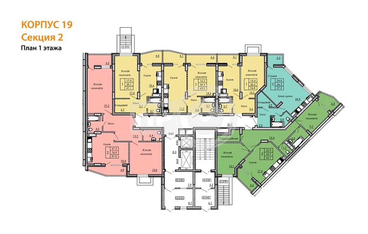 2-комнатная квартира, 81.5кв.м