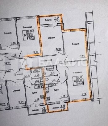 Миниатюра 3к, 13/20 М, Россия, Воронеж, улица Артамонова, 34Ж, 83.2 кв.м