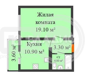Миниатюра 1к, 17/17 М, Россия, Воронеж, улица 45-й Стрелковой Дивизии, 251, 38.4 кв.м