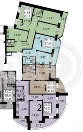 Миниатюра 3к, 6/17 К, Россия, Воронеж, Ольховый переулок, 9Б, 85.17 кв.м