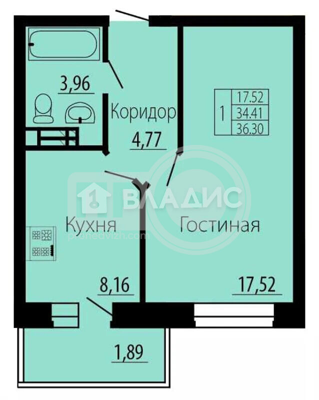 2к, 16/23 К, Россия, Воронеж, квартал Троицкий, жилой массив Олимпийский, 17, 57.1 кв.м