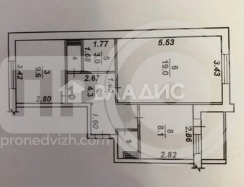 Миниатюра 2к, 5/10 П, Россия, Воронеж, улица Артамонова, 34/4, 50.5 кв.м