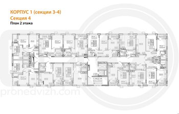 Миниатюра 2-комнатная квартира, 55.6кв.м
