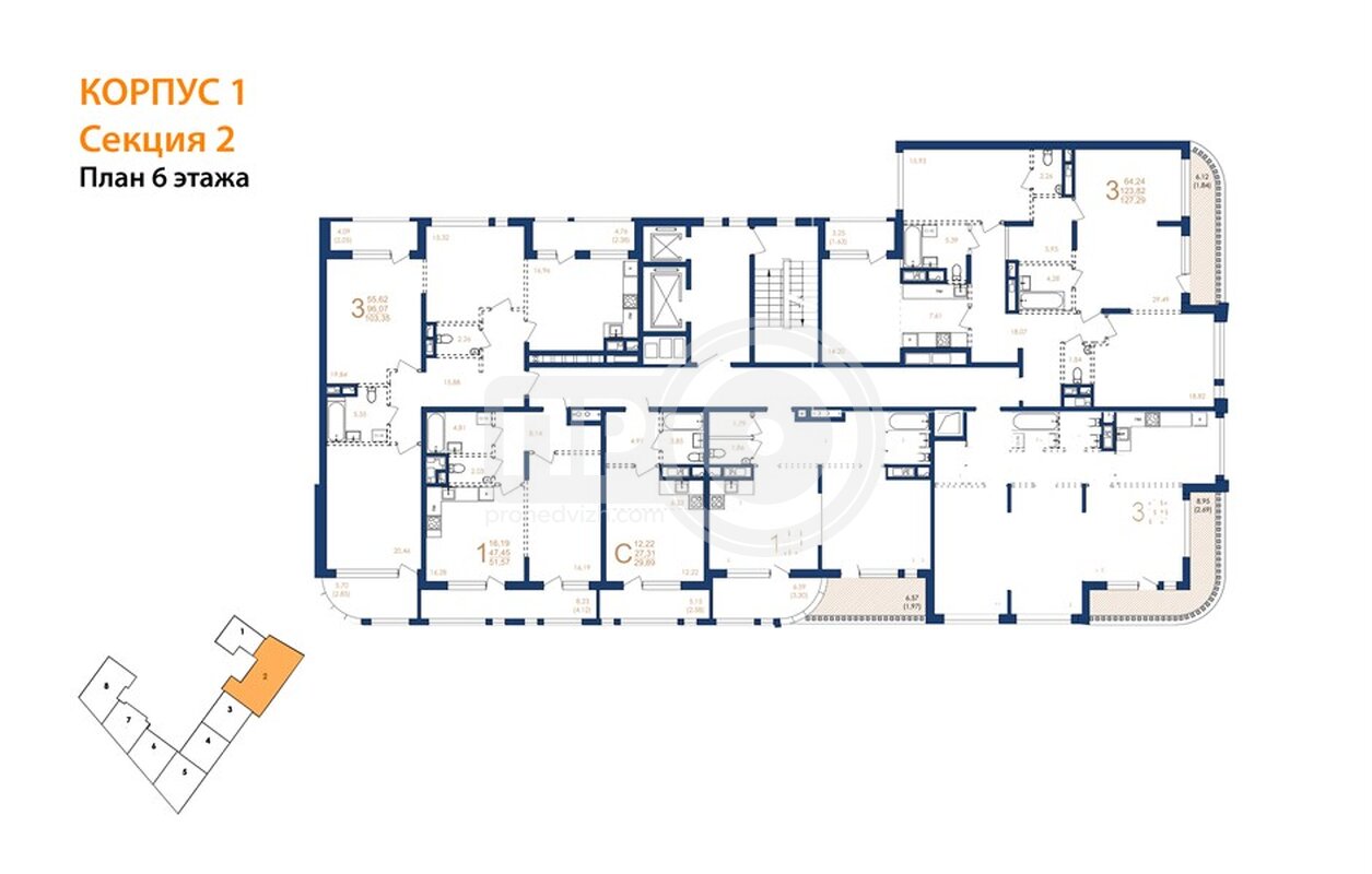 3-комнатная квартира, 103.23кв.м