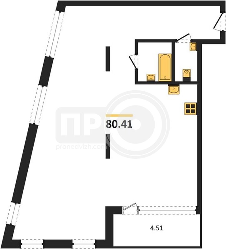 2-комнатная квартира, 80.41кв.м