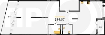 Миниатюра 3-комнатная квартира, 114.37кв.м