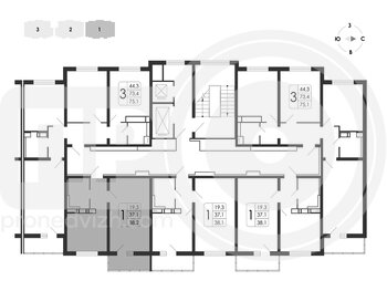 Миниатюра 1-комнатная квартира, 38.2кв.м