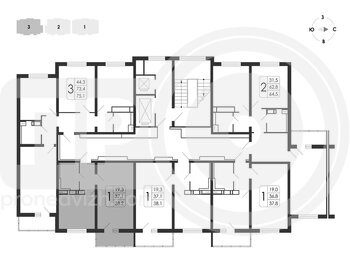 Миниатюра 1-комнатная квартира, 38.2кв.м