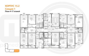Миниатюра 3-комнатная квартира, 83.7кв.м