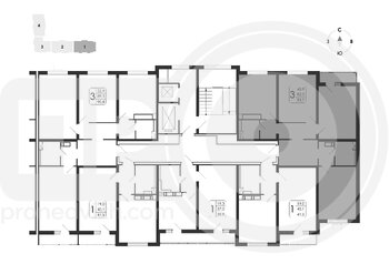 Миниатюра 3-комнатная квартира, 83.7кв.м